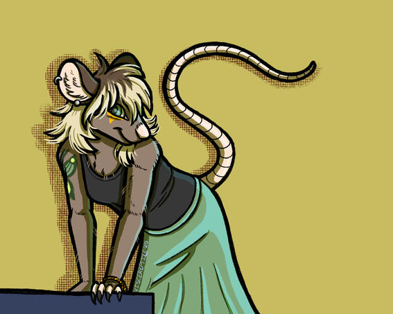 flat halfbody with simple cell shading